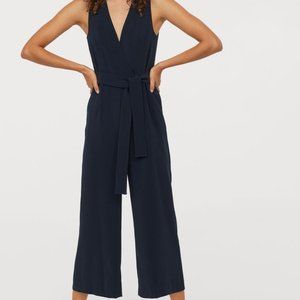 H&M Navy Faux-Wrap Jumpsuit size 8
